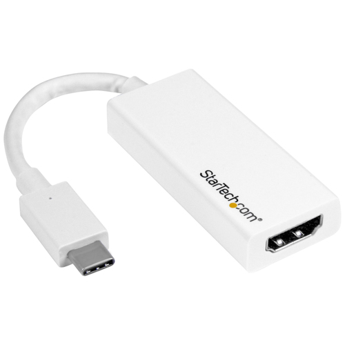 StarTech.com Adaptateur USB C vers HDMI - Convertisseur USB Type C vers HDMI - Compatible Thunderbolt 3 - 4K 60 Hz - Blanc (CDP2HD4K60W) - Adaptateur vidéo - USB-C mâle pour HDMI femelle - 15 cm - blanc - support 4K