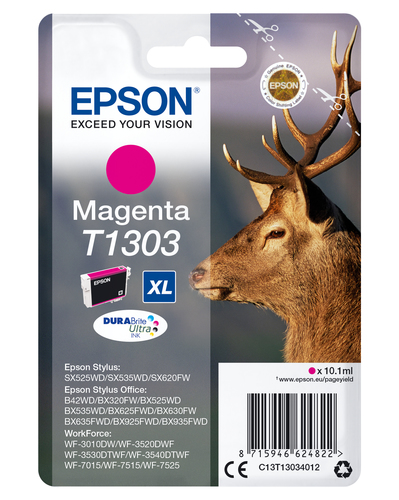 Epson T1303 - 10.1 ml - taille XL - magenta - original - blister - cartouche d'encre - pour Stylus Office BX630, BX635, BX935, WorkForce WF-3010, 3520, 3530, 3540, 7015, 7515, 7525 