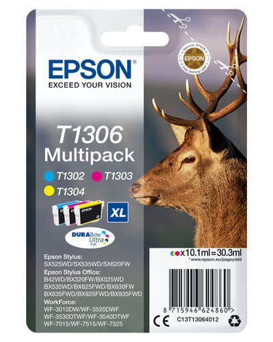 EPSON Ink/T1306 Stag XL 10.1ml CMY - disponible 15 jours