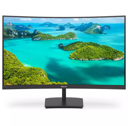 Philips E-line 241E1SC - Écran LED - incurvé - 24" - 1920 x 1080 Full HD (1080p) @ 75 Hz - VA - 240 cd/m² - 3000:1 - 4 ms - HDMI, VGA - noir texturé 