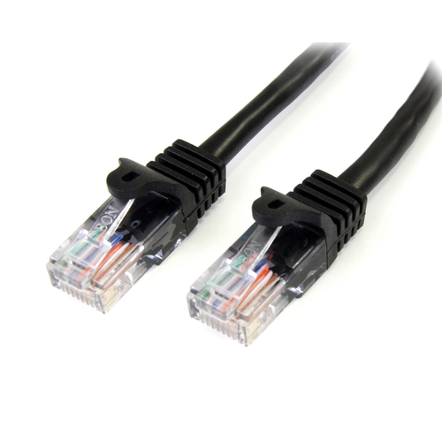 0.5m Black Snagless Cat5e Patch Cable 