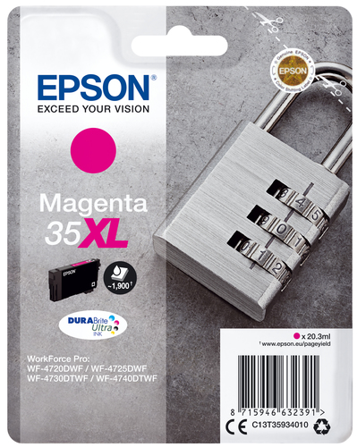 Epson 35XL - 20.3 ml - XL - magenta - original - blister - cartouche d'encre - pour WorkForce Pro WF-4720, WF-4720DWF, WF-4725DWF, WF-4730, WF-4730DTWF, WF-4740, WF-4740DTWF 