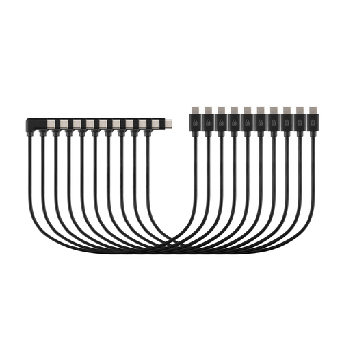 Kensington - Câble USB - 24 pin USB-C (M) pour 24 pin USB-C (M) incliné - USB 2.0 - 3 A - 3.5 m - noir (pack de 10) 