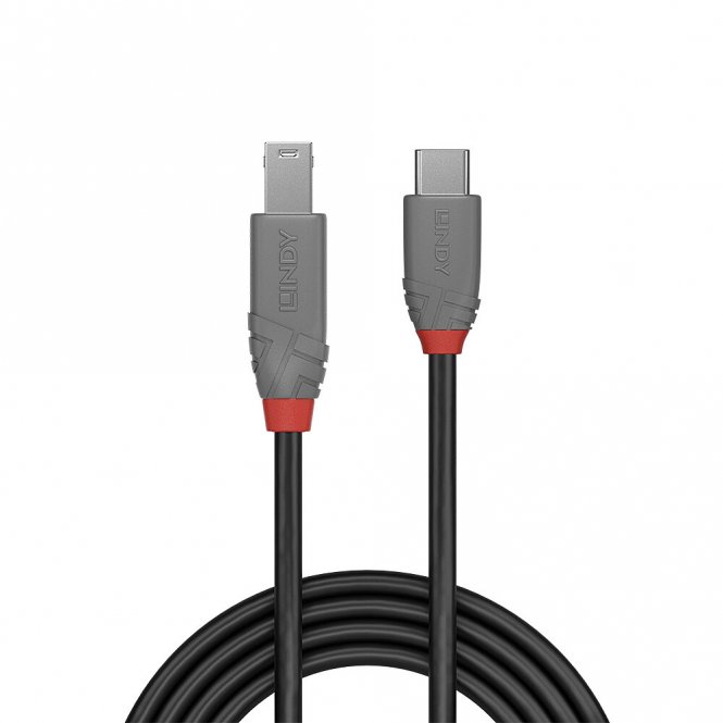 Lindy Câble USB 3.2 Type C vers B, 5Gbit/s, Anthra Line, 3m 