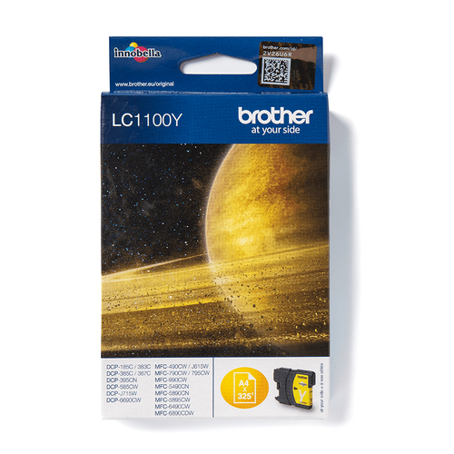 Brother LC1100Y - Jaune - original - cartouche d'encre - pour Brother DCP-185, 395, 585, 6690, J715, MFC-490, 5490, 790, 795, 990, J615, Justio MFC-5890