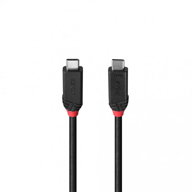 Lindy Câble USB4 Type C, 40Gbit/s, 240W PD, Black Line, 0.5m 
