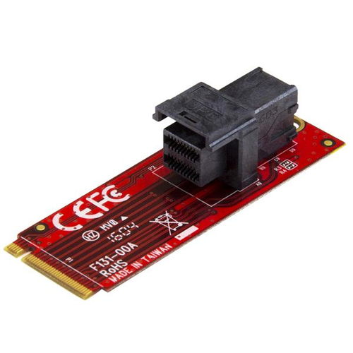 StarTech.com Adaptateur PCIe U.2 - M.2 PCIe - Pour SSD U.2 NVMe de 2,5" - PCI Express 3.0 x4 - SFF-8639 - SSD PCIe - Carte PCI Express - Adaptateur d'interface - 2.5" - SAS - M.2 Card - rouge 