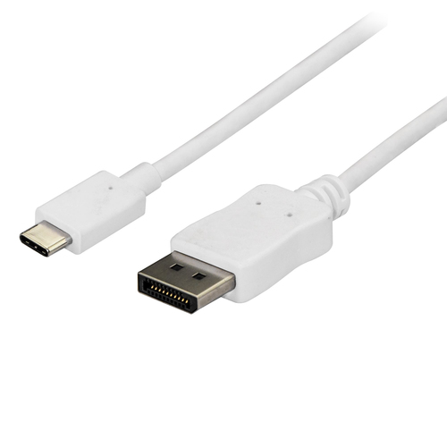 StarTech Câble adaptateur USB C vers DisplayPort 1,8 m - 4K - Blanc - Câble DisplayPort - USB-C (M) pour DisplayPort (M) - Displayport 1.2/Thunderbolt 3 - 1.8 m - support pour 4K60Hz (3840 x 2160) - blanc 