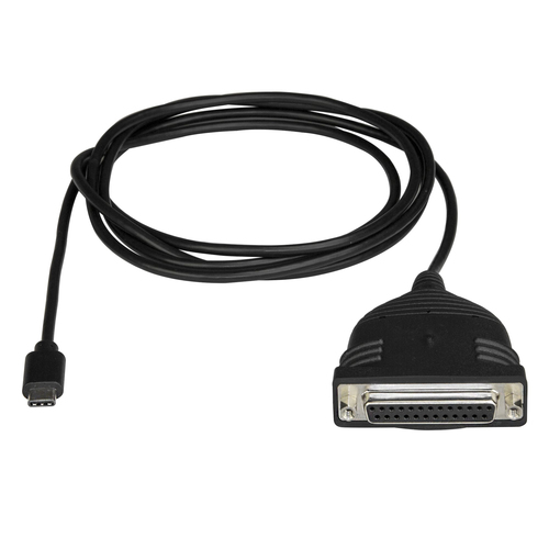 StarTech Câble adaptateur de 1,8 m USB-C vers parallèle DB25 pour imprimante - 1x USB-C mâle à 1x DB25 femelle - Câble USB/parallèle - USB-C (M) pour DB-25 (F) - 183 cm 