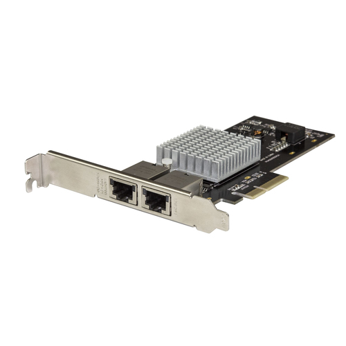 Startech Carte réseau PCI Express à 2 ports 10GBASE-T / NBASE-T avec chipset Intel X550 - Carte réseau 2 ports 10G/5G/2.5G/1G/100Mbps - Adaptateur réseau - PCIe 3.0 x4 profil bas - 10Gb Ethernet x 2 - noir 