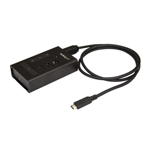 StarTech.com Hub USB-C à 4 ports en métal - Concentrateur USB-C vers 3x USB A et 1x USB-C - USB 3.0 - Montable - Concentrateur (hub) - 3 x SuperSpeed USB 3.0 + 1 x USB-C - de bureau - pour P/N: SVA12M2NEUA, SVA12M5NA