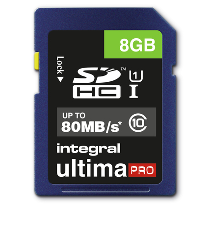 INSDH8G10-80U1 	Integral UltimaPro - carte mémoire flash - 8 Go - SDHC UHS-I 