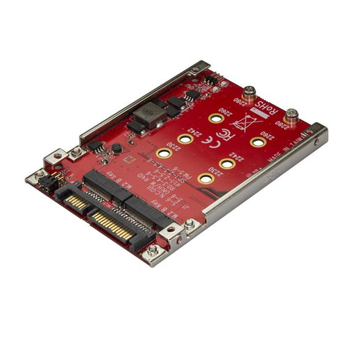 StarTech.com Adaptateur pour deux disques SSD M.2 vers SATA - Convertisseur disque NGFF vers SATA dans baie de 2,5" - RAID - Contrôleur de stockage (RAID) - M.2 - M.2 Card - RAID 0, 1, JBOD, BIG - SATA 6Gb/s - rouge 