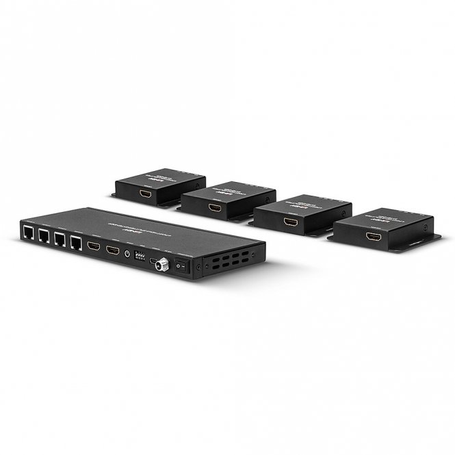 Lindy Kit Extender Splitter 4 Ports HDMI 4K30 & IR avec Loop Out, Cat.6 70m 