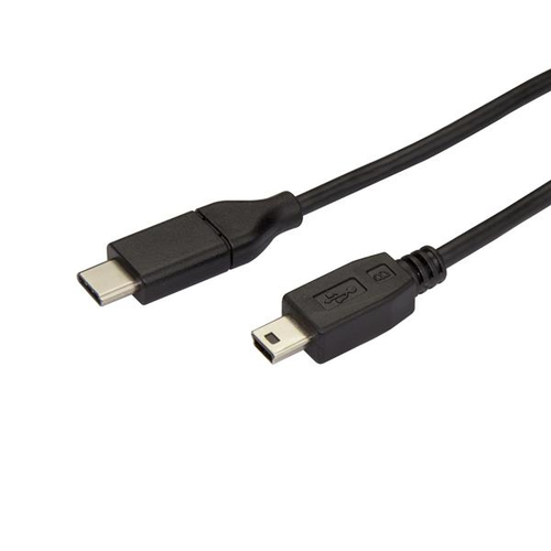 StarTech Câble USB 2.0 Type-C vers Mini-B de 2 m - Cordon USB-C vers USB Mini B - Mâle / Mâle - Câble USB - USB-C (M) pour mini USB type B (M) - Thunderbolt 3 / USB 2.0 - 2 m - noir 