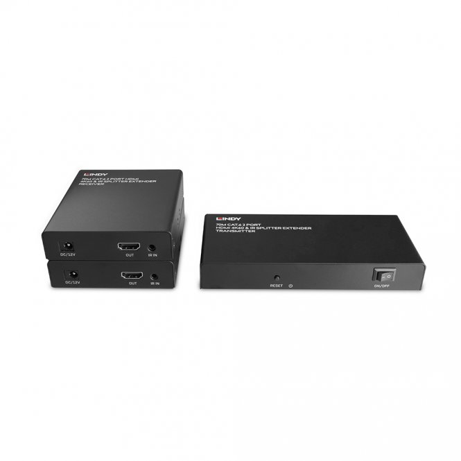 Lindy Splitter Extender Cat.6 2 ports HDMI 4K60 & IR, 70m 