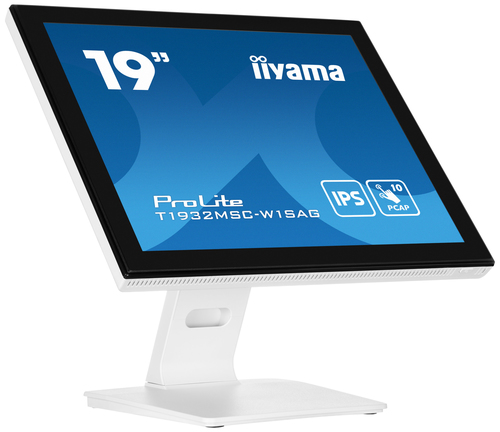 iiyama ProLite T1932MSC-W1SAG - Écran LCD - 19" - écran tactile - 1280 x 1024 - IPS - 250 cd/m² - 1000:1 - 14 ms - HDMI, VGA, DisplayPort - haut-parleurs - blanc mat 