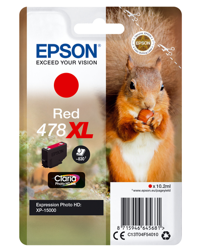 Epson 478XL - 10.2 ml - haute capacité - rouge - original - cartouche d'encre - pour Expression Home HD XP-15000 