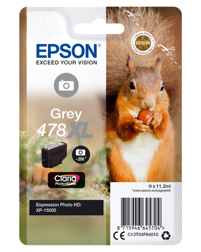 Epson 478XL - 11.2 ml - haute capacité - gris - original - cartouche d'encre - pour Expression Home HD XP-15000 