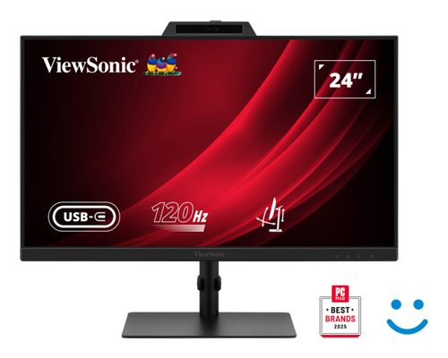 ViewSonic VG2441V - Écran LED - 24" (23.8" visualisable) - 1920 x 1080 Full HD (1080p) @ 120 Hz - IPS - 250 cd/m² - 1500:1 - 4 ms - HDMI, DisplayPort, USB-C - haut-parleurs 