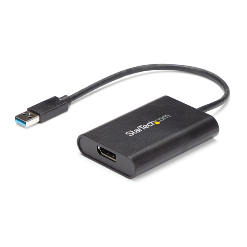 StarTech Adaptateur USB 3.0 vers DisplayPort 4K 30Hz - Carte graphique externe USB 3.0 vers DP 4K (USB32DPES2) - Adaptateur DisplayPort - Conformité TAA - USB type A (M) pour DisplayPort (F) - USB 3.0 - 20 cm - support 4K30Hz (3840 x 2160) - noir 