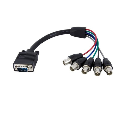 StarTech.com Câble d'écran coaxial VGA vers 5x BNC RGBHV de 30cm - Câble adapatateur / Cordon HD15 vers vidéo BNC - Mâle / Femelle - Câble VGA - BNC (F) pour HD-15 (VGA) (M) - 30 cm - noir