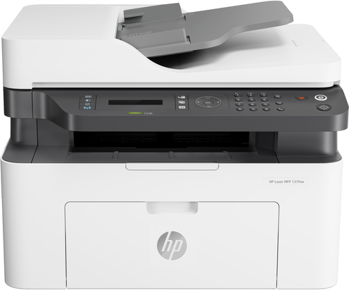 HP Laser MFP 137fnw - Imprimante multifonctions - Noir et blanc - laser - Legal (216 x 356 mm) (original) - A4/Legal (support) - jusqu'à 20 ppm (copie) - jusqu'à 20 ppm (impression) - 150 feuilles - 33.6 Kbits/s - USB 2.0, LAN, Wi-Fi(n) 