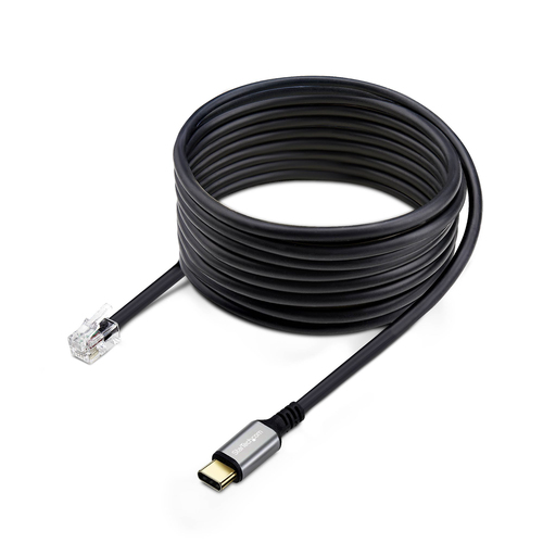 StarTech.com USB-C to RJ9 Adapter for Office Phone Handset or Wired/Wireless Headset, Use Existing Landline Hardware, 6ft/1.8m, For Laptop/Desktop Computer/Mobile - Prise de casque micro - USB-C mâle pour RJ-9 mâle - 1.8 m - noir - alimenté par le bus 