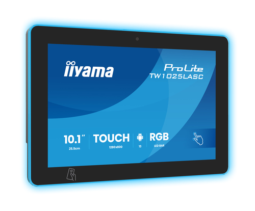 iiyama ProLite TW1025LASC-B3PNR - Ordinateur Android - PC à écran tactile 1 RK3568 - RAM 4 Go - SSD - eMMC 32 Go - Mali-G52 - Gigabit Ethernet, Bluetooth 5.2, NFC - Android 13 - moniteur : LED 10.1" 1280 x 800 (WXGA) écran tactile - noir, mat 