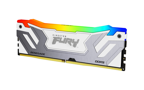 Kingston FURY Renegade RGB - DDR5 - module - 24 Go - DIMM 288 broches - 4200 MHz / PC5-67200 - CL40 - 1.45 V - mémoire sans tampon - on-die ECC - blanc et argent 