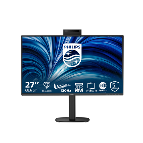 Philips 27B2U3601H - 3000 Series - écran LED - 27" - 2560 x 1440 QHD @ 120 Hz - IPS - 350 cd/m² - 1500:1 - 4 ms - HDMI, DisplayPort, USB-C - haut-parleurs - noir 