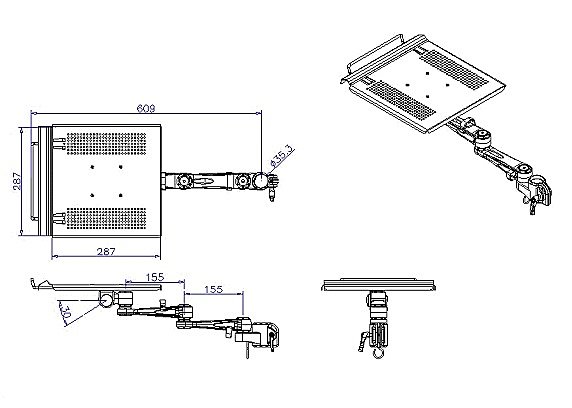 Lindy Bras modulaire pour ordinateur portable 