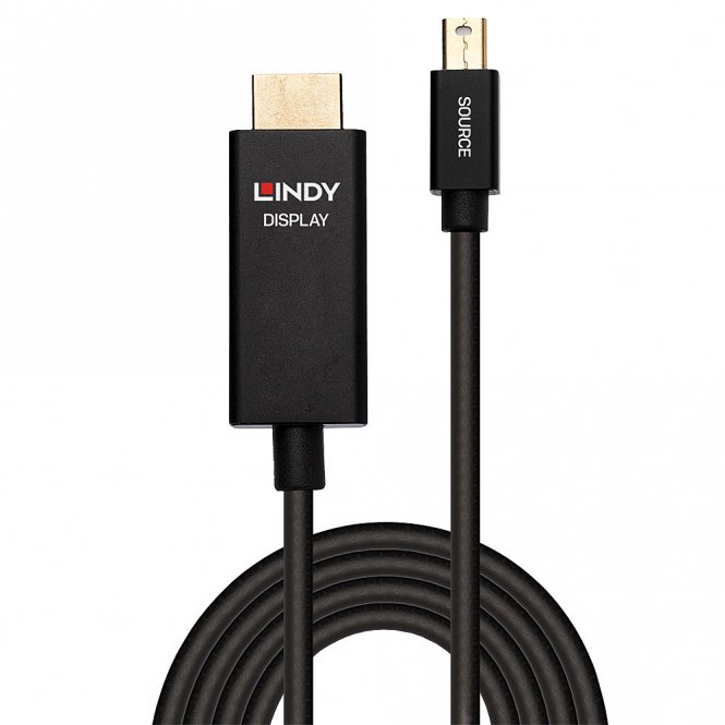 Lindy Câble actif Mini DisplayPort vers HDMI avec HDR, 0.5m 