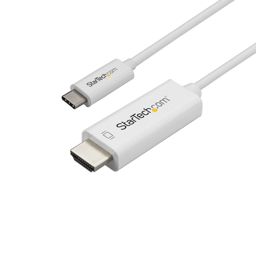 StarTech.com Câble adaptateur USB-C vers HDMI 4K 60 Hz de 1 m - Blanc - Câble adaptateur - USB-C mâle pour HDMI mâle - 1 m - blanc - support pour 4K60Hz (3840 x 2160) - pour P/N: TB4CDOCK 