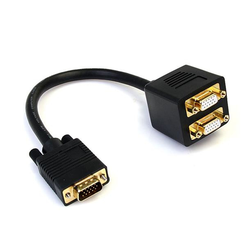 StarTech Câble répartiteur / Splitter vidéo VGA de 30cm - Adaptateur doubleur VGA HD15 - 1x (Mâle) vers 2x (Femelle) - Noir - Répartiteur VGA - HD-15 (VGA) (M) pour HD-15 (VGA) (F) - 30 cm - noir - pour P/N: DP2VGAMM6, DP2VGAMM6B, HD2VGAMM6, MXT101MM 