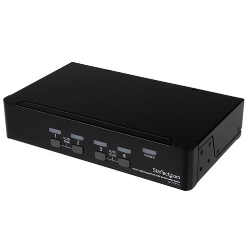 StarTech.com Switch KVM DisplayPort à 4 ports - Hub USB et partage audio - 2560 x 1600 - Commutateur écran-clavier-souris/audio/USB - 4 x KVM / audio / USB - 1 utilisateur local - de bureau - pour P/N: DP4N1USB6, IM12D1500P, SV431RACK, SVA12M2NEUA, SVA12M 