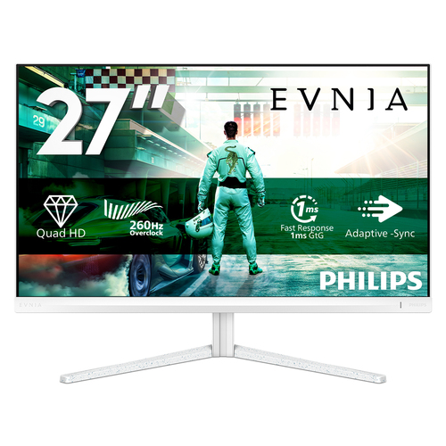 Philips Evnia 3000 27M2N3501PA - Écran LED - jeux - 27" - 2560 x 1440 QHD @ 260 Hz - IPS - 1000:1 - HDR10 - 0.3 ms - 2xHDMI, DisplayPort - haut-parleurs - blanc 