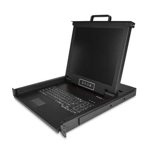 StarTech.com Console LCD de 17" à montage en rack 1U avec clavier américain - Interface VGA - Câble KVM inclus - Console KVM avec commutateur KVM - 1 ports - USB - 17" - rack-montable - 1280 x 1024 @ 60 Hz - 250 cd/m² - 1000:1 - 5 ms - VGA - noir - 1U 