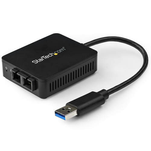 Startech Adaptateur réseau USB 3.0 vers fibre optique SC Gigabit Ethernet jusqu'à 550 m - Convertisseur USB vers fibre 1000Base-SX - Adaptateur réseau - USB 3.0 - 1000Base-SX - 850 nm - noir 