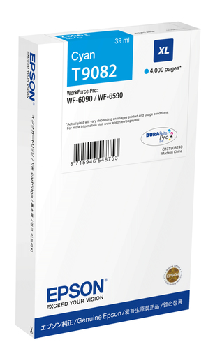 Epson T9082 - 39 ml - taille XL - cyan - original - cartouche d'encre
