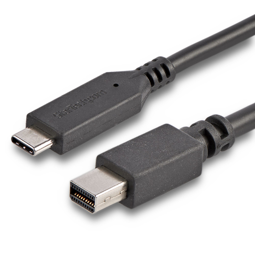 StarTech Câble adaptateur USB-C vers Mini DisplayPort 4K 60 Hz de 1,8 m en noir - Convertisseur USB Type-C vers mDP - Câble adaptateur - USB-C (M) pour Mini DisplayPort (M) - USB 3.1 / Thunderbolt 3 / DisplayPort 1.2 - 1.8 m - support pour 4K60Hz (3840 x