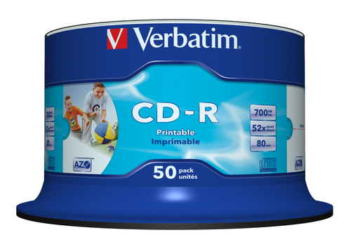 Professional CD-R AZOCD-R AZO 52X 700MB WIDE PRINTABLE SURFACE NON-IDSpindle 50 