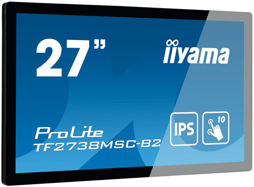 iiyama ProLite TF2738MSC-B2 - Écran LED - 27" - cadre ouvert - écran tactile - 1920 x 1080 Full HD (1080p) @ 60 Hz - A-MVA+ - 300 cd/m² - 3000:1 - 5 ms - HDMI, DVI, DisplayPort - haut-parleurs - noir 