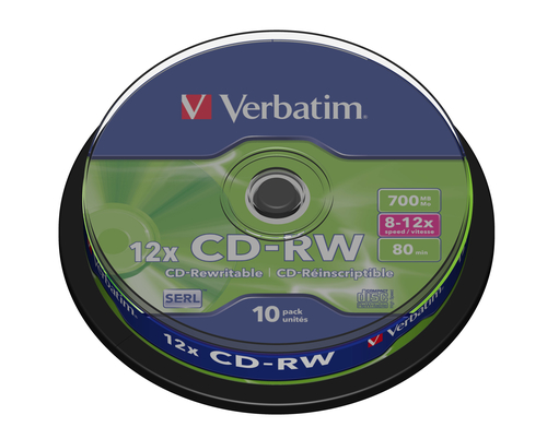 CD-RW/700MB 80Min 10x Speed Cake10pk 