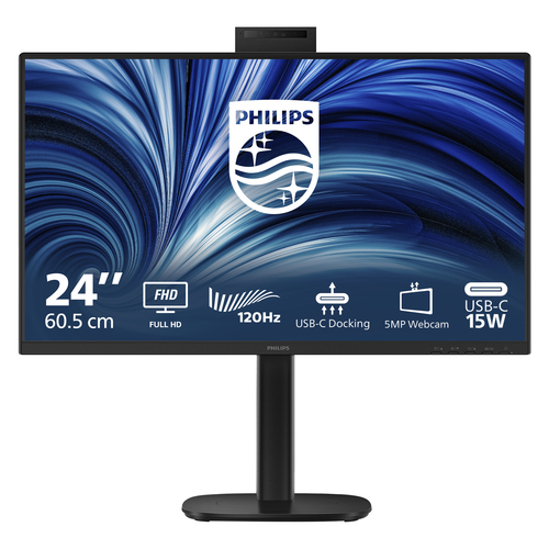 Philips 24B2U3301H - Écran LED - 1920 x 1080 Full HD (1080p) @ 120 Hz - IPS - 1500:1 - HDMI, DisplayPort, USB-C - haut-parleurs - noir 