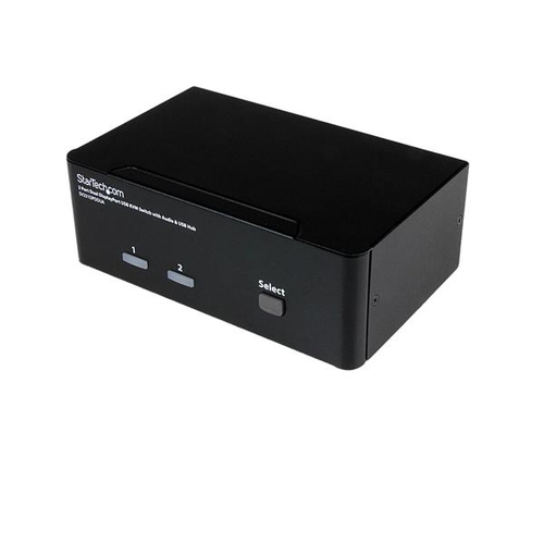 StarTech.com Commutateur KVM 2 ports DisplayPort, USB et audio - Switch KVM - 2560 x 1600 - Commutateur écran-clavier-souris/audio - 2 x KVM / audio - 1 utilisateur local - de bureau - pour P/N: IM12D1500P, SVA12M2NEUA, SVA12M5NA