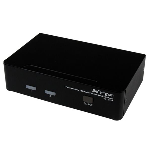 StarTech.com Commutateur KVM 2 Ports DisplayPort, USB et Audio - Switch KVM - 2560x1600 - Commutateur écran-clavier-souris/audio - 2 x KVM / audio - 1 utilisateur local - de bureau - pour P/N: DP4N1USB6, IM12D1500P, SVA12M2NEUA, SVA12M5NA 