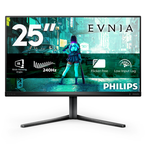 Philips Evnia 3000 25M2N3200W - Écran LED - jeux - 25" (24.5" visualisable) - 1920 x 1080 Full HD (1080p) @ 240 Hz - VA - 300 cd/m² - 3000:1 - 0.5 ms - 2xHDMI, 2xDisplayPort - ardoise foncée - disponible 15 jours 
