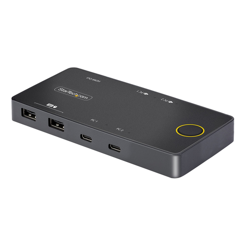StarTech.com Switch KVM USB-C à 2 ports - HDMI Simple 4K 60Hz - Double PD - Commutateur KVM - 2 x KVM / audio / USB - 1 utilisateur local - de bureau 