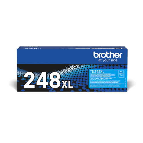 Brother TN248XLC - À rendement élevé - cyan - original - boîte - cartouche de toner - pour Brother DCP-L3515, L3520, L3555, L3560, HL-L3220, L3240, MFC-L3740, L3760, L8340, L8390